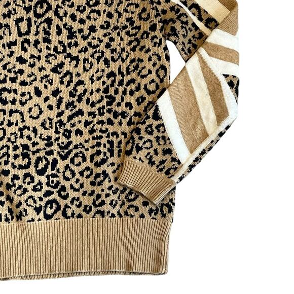 Current/Elliott Women’s Sz S Leopard Wool Cashmere Blend Sweater Duvall - Picture 10 of 13